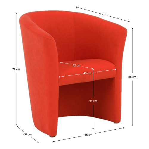 Klubové kreslo, oranžová, CUBA