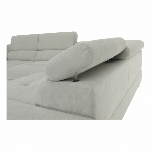 Sedacia súprava, svetlosivá, látka, pravá, BUTON P