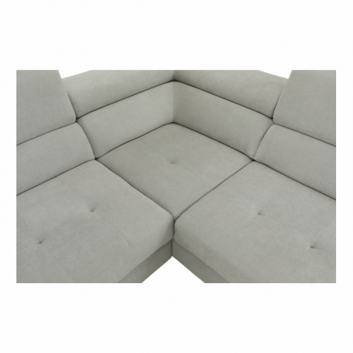 Sedacia súprava, svetlosivá, látka, pravá, BUTON P