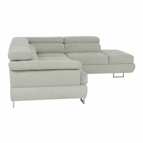 Sedacia súprava, svetlosivá, látka, pravá, BUTON P