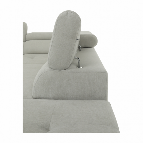 Sedacia súprava, svetlosivá, látka, pravá, BUTON P