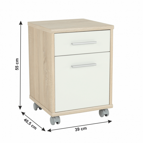 Kancelársky kontajner, dub sonoma/biela, JOHAN 2 NEW 07