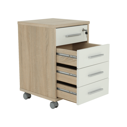 Kontajner so zámkom, dub sonoma/biela, JOHAN 2 NEW 12