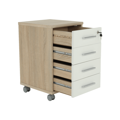 Kontajner so zámkom, dub sonoma/biela, JOHAN 2 NEW 12