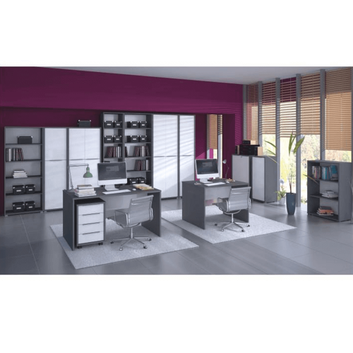 PC stôl, grafit/biela, RIOMA NEW TYP 11