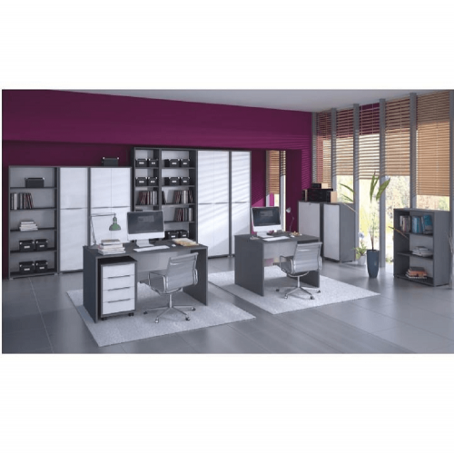 PC stôl, grafit/biela, RIOMA NEW TYP 12