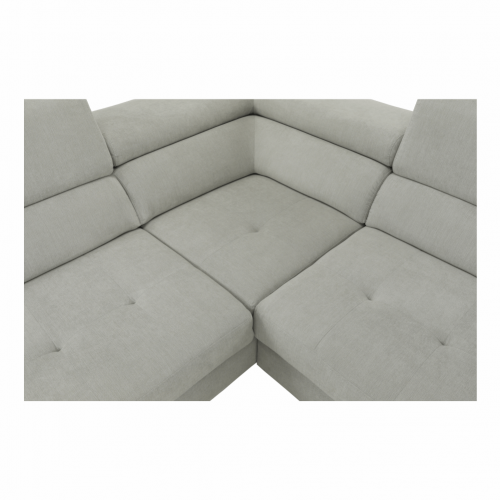 Sedacia súprava s úložným priestorom, svetlosivá, látka, ľavá, BUTON R