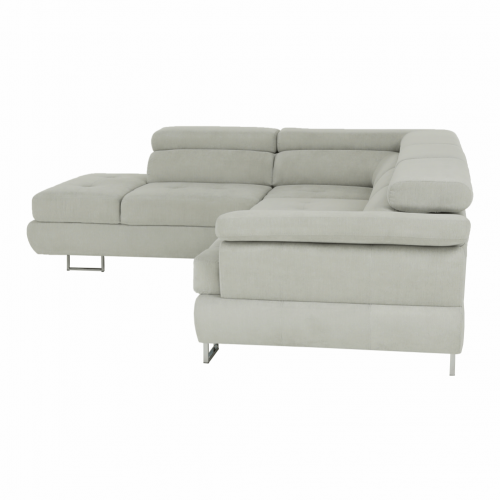 Sedacia súprava s úložným priestorom, svetlosivá, látka, ľavá, BUTON R