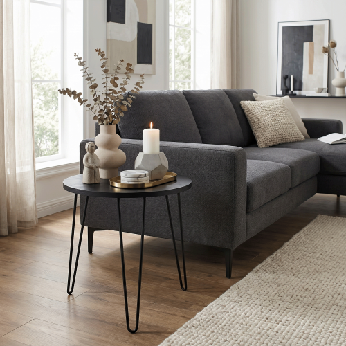 Príručný stolík, čierny dub/čierna, RONIN