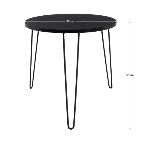 Príručný stolík, čierny dub/čierna, RONIN