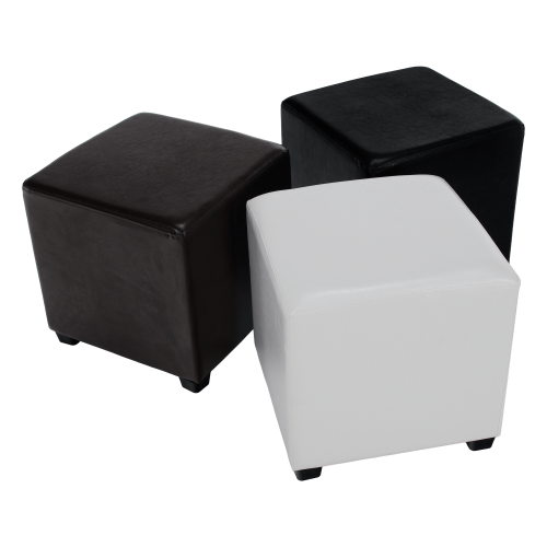 Taburet, čierna textilná koža, NIKI NEW