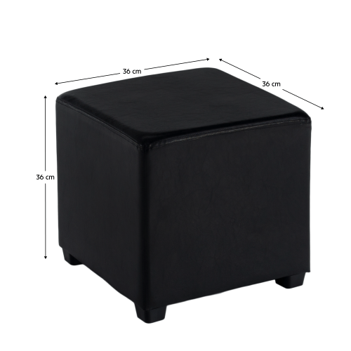 Taburet, čierna textilná koža, NIKI NEW