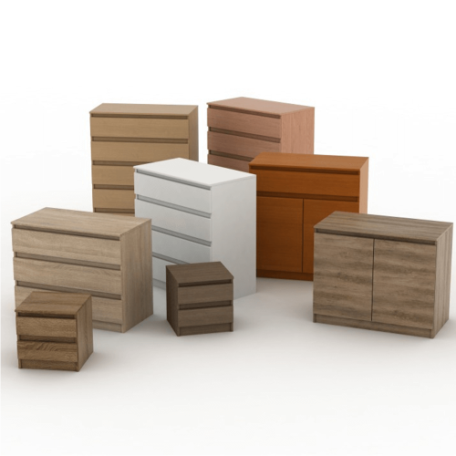 2 dverová komoda so 4 šuplíkmi, biela, HANY NEW  010