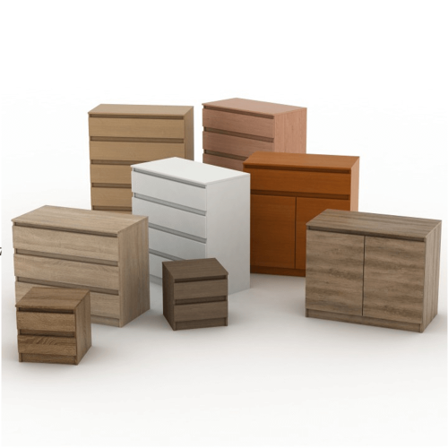 3 šuplíková komoda, dub sonoma,  HANY NEW 003