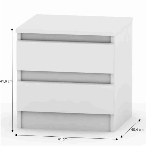2 šuplíkový nočný stolík, biela, HANY NEW 002
