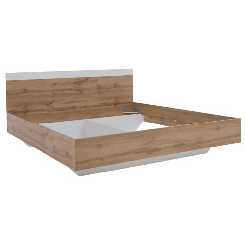 Manželská posteľ, 180x200, dub wotan/biela, GABRIELA