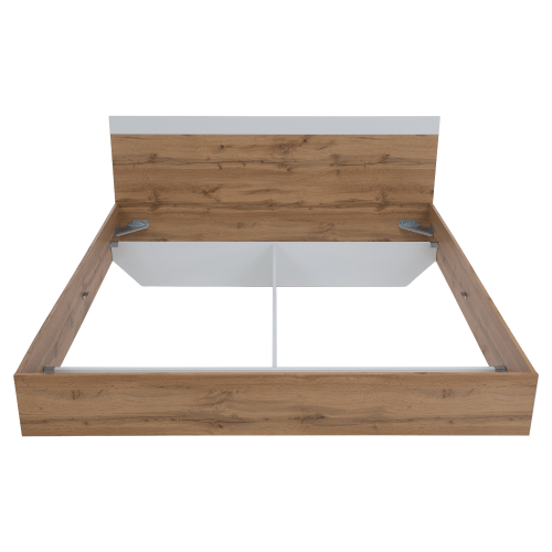 Manželská posteľ, 180x200, dub wotan/biela, GABRIELA