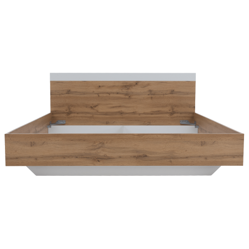 Manželská posteľ, 180x200, dub wotan/biela, GABRIELA