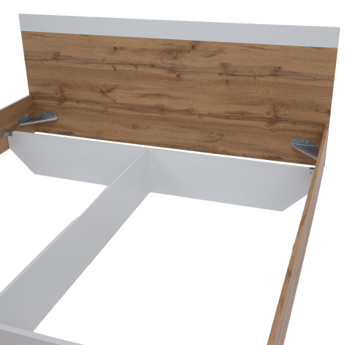 Manželská posteľ, 180x200, dub wotan/biela, GABRIELA