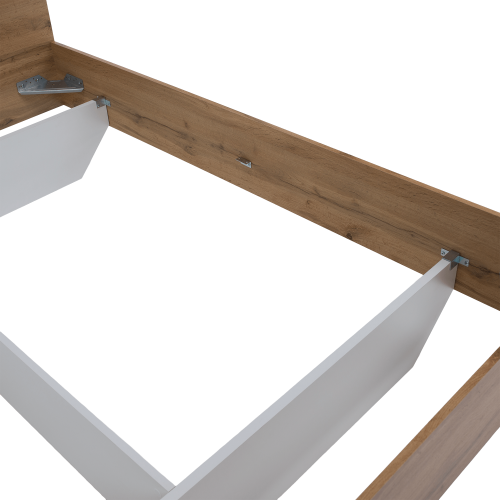 Manželská posteľ, 180x200, dub wotan/biela, GABRIELA