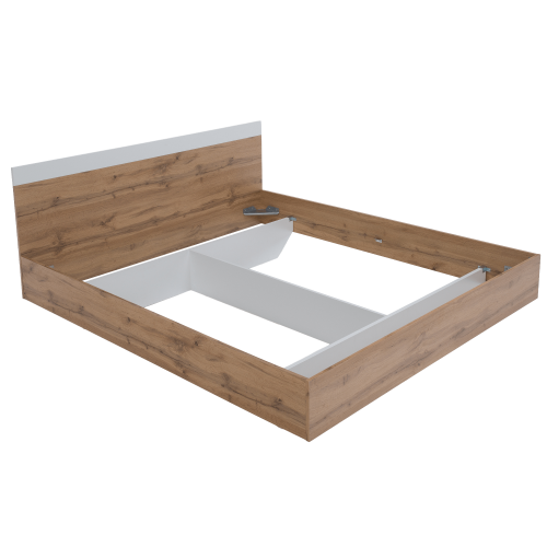 Manželská posteľ, 180x200, dub wotan/biela, GABRIELA