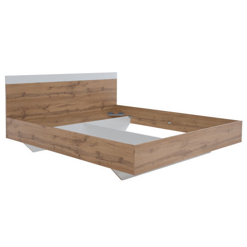 Manželská posteľ, 180x200, dub wotan/biela, GABRIELA