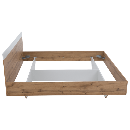 Manželská posteľ, 180x200, dub wotan/biela, GABRIELA