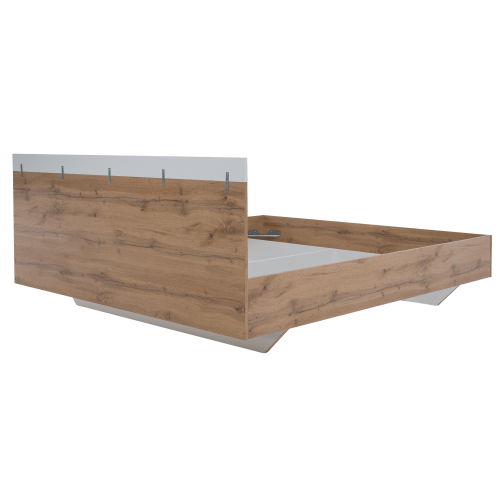 Manželská posteľ, 180x200, dub wotan/biela, GABRIELA