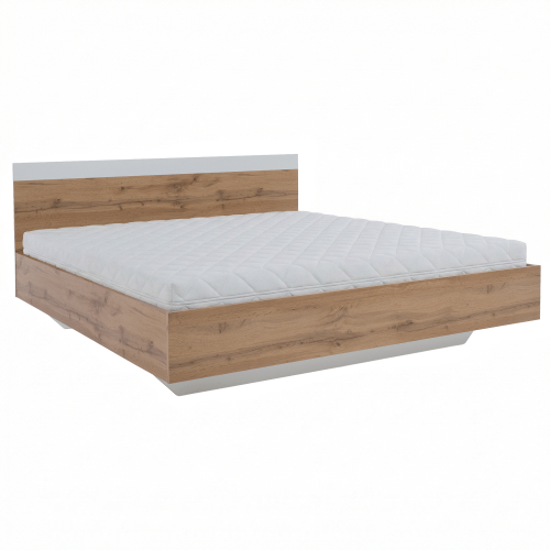 Manželská posteľ, 180x200, dub wotan/biela, GABRIELA