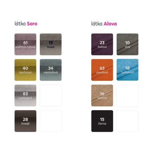 Kreslo ušiak s taburetom, látka hnedo-zelená vzor, ASTRID