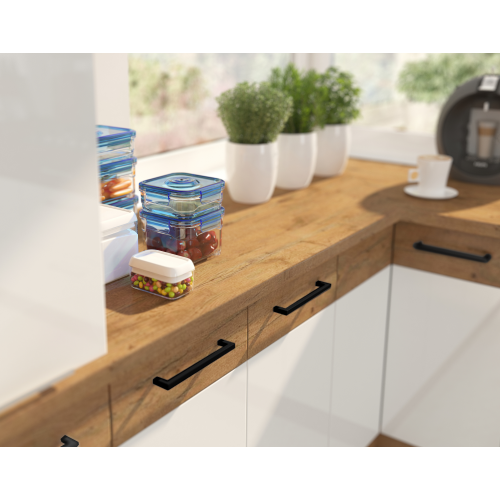 Dvierka na vstavanú umývačku riadu, dub lancelot/biela extra vysoký lesk HG, VEGA ZM 570x446