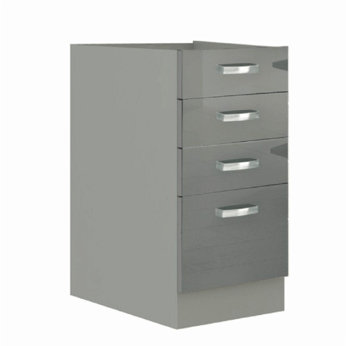 Skrinka dolná, sivá  extra vysoký lesk/sivá, PRADO 40 D 4S BB