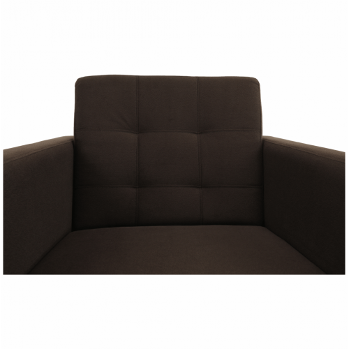 Celočalúnené kreslo, čokoládová látka, AMEDIA