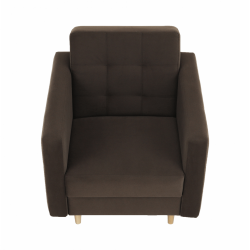 Celočalúnené kreslo, čokoládová látka, AMEDIA