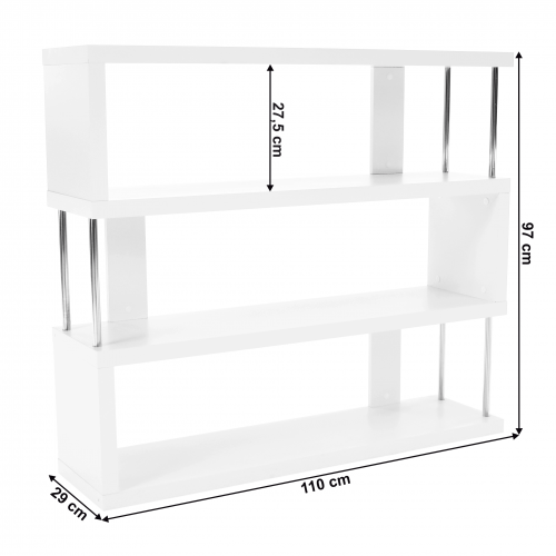Regál, biela/jemný lesk, BENITO