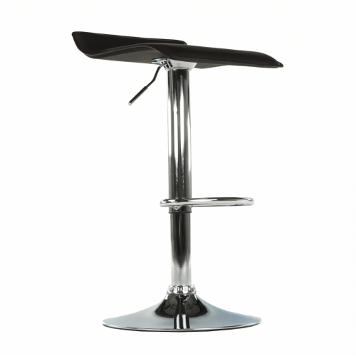 Barová stolička, ekokoža čierna/chróm, LARIA NEW