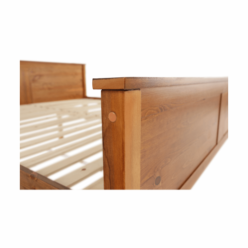 Posteľ, borovicové drevo v odtieni dub, 180x200, PROVO NEW