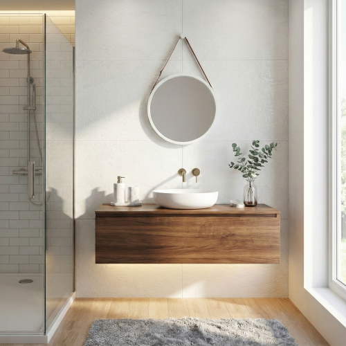 Zrkadlo, bambus biela, LEMI 1