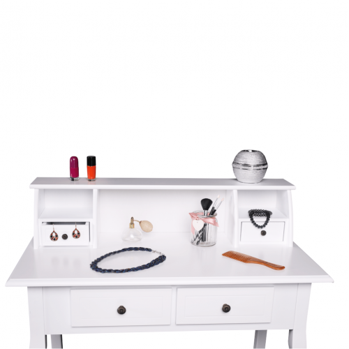 Toalený stolík/toaletka, biela, RODES NEW