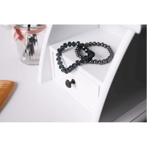 Toalený stolík/toaletka, biela, RODES NEW