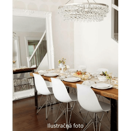 Stolička, biela/chróm, METAL 2 NEW