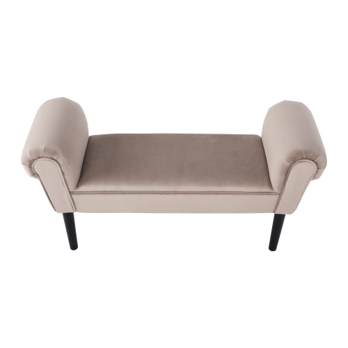 Lavica, Velvet látka, béžovosivá/čierna, BURDA