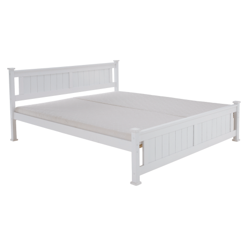 Posteľ s roštom, borovicové drevo/biela, 160x200, LUCAS NEW