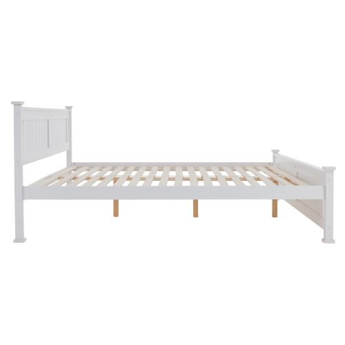 Posteľ s roštom, borovicové drevo/biela, 160x200, LUCAS NEW