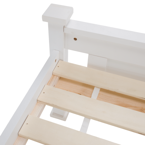 Posteľ s roštom, borovicové drevo/biela, 160x200, LUCAS NEW