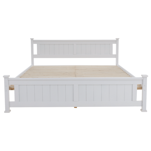 Posteľ s roštom, borovicové drevo/biela, 180x200, LUCAS NEW