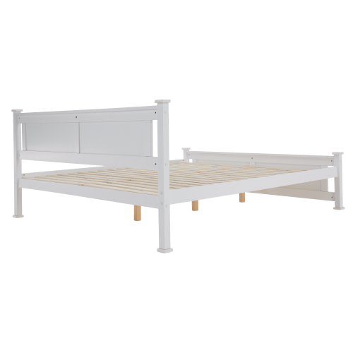 Posteľ s roštom, borovicové drevo/biela, 180x200, LUCAS NEW