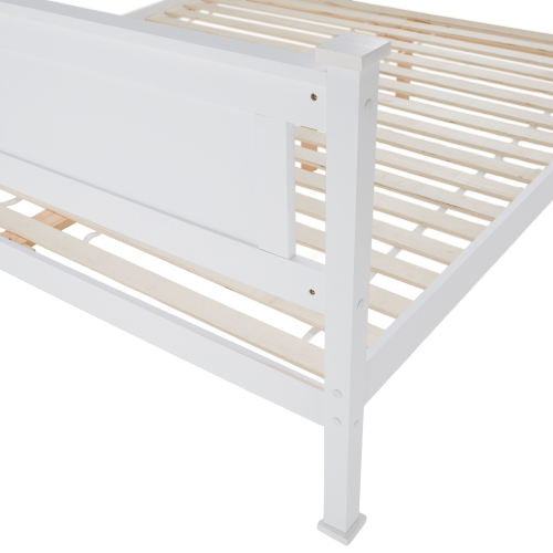 Posteľ s roštom, borovicové drevo/biela, 180x200, LUCAS NEW