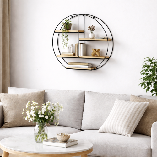 Polička, prírodná/čierna, DESIO TYP 2