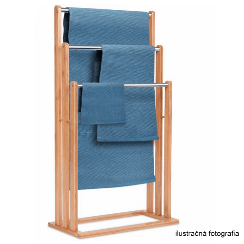 Stojan na uteráky, bambus/biela, KOMO NEW